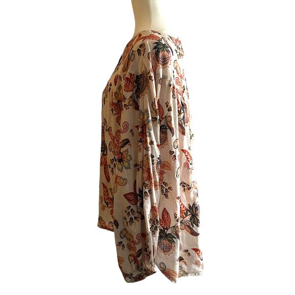 Old Navy Oversized Floral Print Long Sleeve Blouse Shirt Top Tunic Size L - Picture 3 of 6